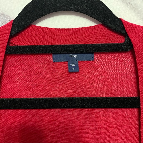 GAP Red Open Front Cardigan Sweater - Picture 2 of 6